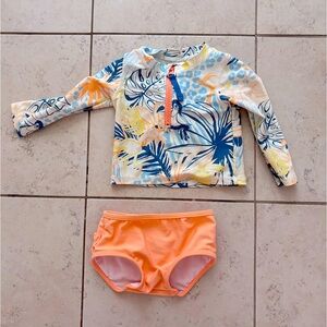 RUFFLE BUTTS swim rash guard bikini bottom set 12-18 m girls baby toddler